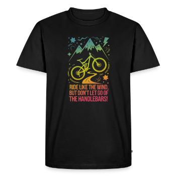 Citation sur la liberté en VTT - T-shirt Premium bio Homme - noir - Devant - Nico (187cm)