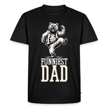 Cadeau d’ours dansant de père le plus drôle - T-shirt Premium bio Homme - noir - Devant - Nico (187cm)