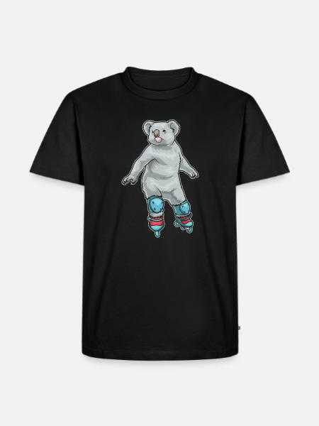 Koala Inline skating Inline skates - Männer Premium Bio T-Shirt - Schwarz