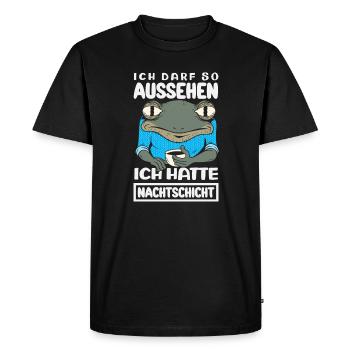 Night shift I'm allowed to look like this - Men's Premium Organic T-Shirt - black - Front - Nico (187cm)