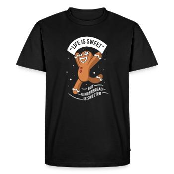 Gingerbread Christmas Gingerbread Man Gingerbread - Men's Premium Organic T-Shirt - black - Front - Nico (187cm)