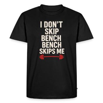 Drôle de développé couché Meme Spot Me Bro Powerlifting - T-shirt Premium bio Homme - noir - Devant - Nico (187cm)