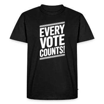 Chaque vote compte - T-shirt Premium bio Homme - noir - Devant - Nico (187cm)