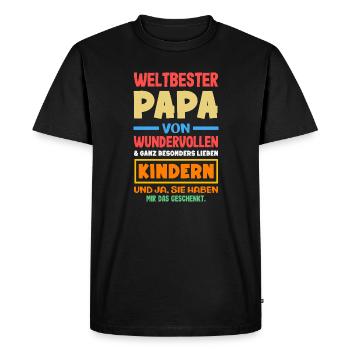 Funny Father's Day Gift Dad Beer - Men's Premium Organic T-Shirt - black - Front - Nico (187cm)