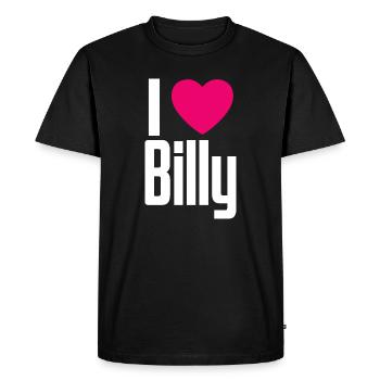 I Love Billy Pink Heart I Love Billy - Men's Premium Organic T-Shirt - black - Front - Nico (187cm)