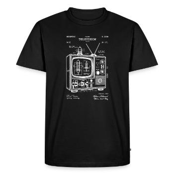 Vintage Télévision Schéma Plan Brevet Art - T-shirt Premium bio Homme - noir - Devant - Nico (187cm)