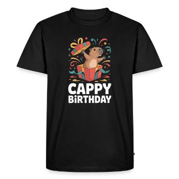 Capybara Birthday Cappy Birthday Funny Capy - Men's Premium Organic T-Shirt - black - Front - Nico (187cm)