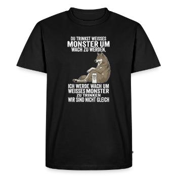 Funny White Monster Wolf We Are Not The Same - Men's Premium Organic T-Shirt - black - Front - Nico (187cm)