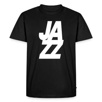 Bold Jazz Music logo design - Men's Premium Organic T-Shirt - black - Front - Nico (187cm)