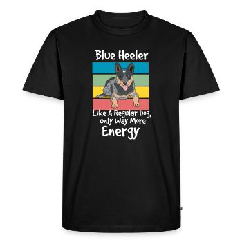 Blue Heeler High Energy Dog Design - Men's Premium Organic T-Shirt - black - Front - Nico (187cm)