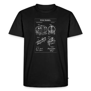 Blueprint Wine Barrel Sketch - Men's Premium Organic T-Shirt - black - Front - Nico (187cm)