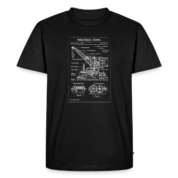 Industrial Crane Blueprint - Men's Premium Organic T-Shirt - black - Front - Nico (187cm)