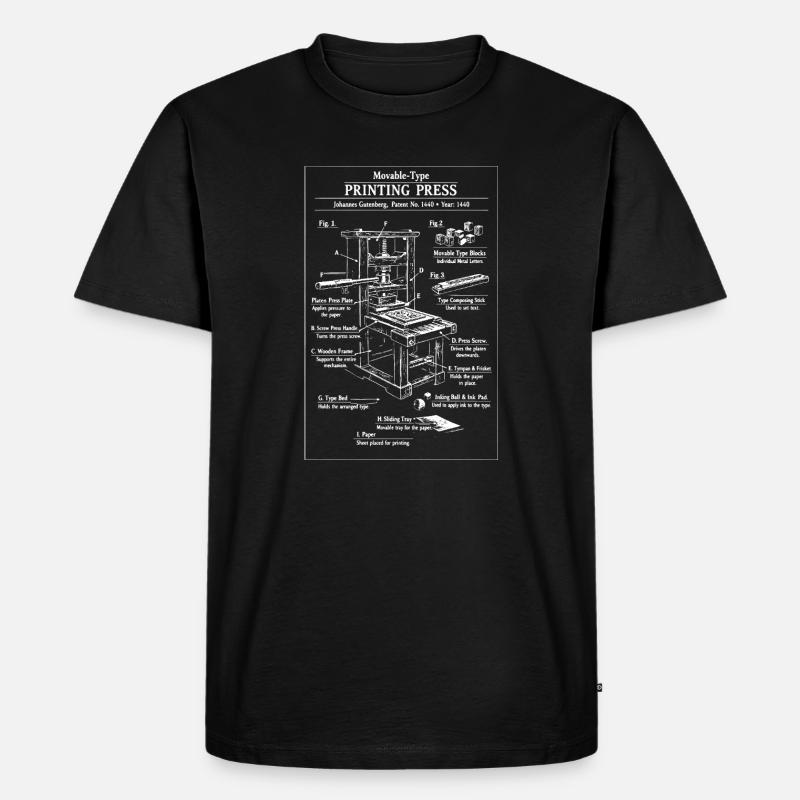 Plan d’impression classique - T-shirt Premium bio Homme - noir