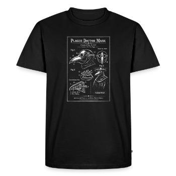 Beaked Plague Doctor Blueprint - Men's Premium Organic T-Shirt - black - Front - Nico (187cm)