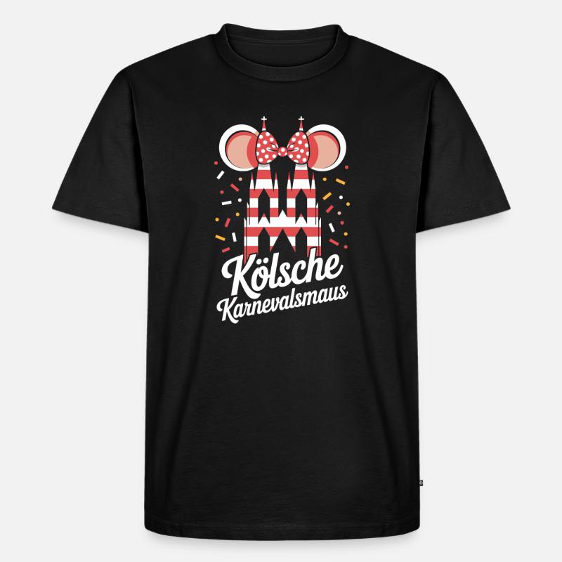 Kölsche Karnevalsmaus Karneval Köln Kölner Maus - Männer Premium Bio T-Shirt - Schwarz