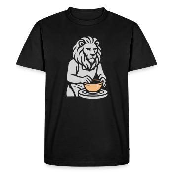 Silver Spirit: The Master Ceramist Lion - Men's Premium Organic T-Shirt - black - Front - Nico (187cm)