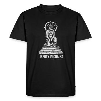 La liberté enchaînée - T-shirt Premium bio Homme - noir - Devant - Nico (187cm)