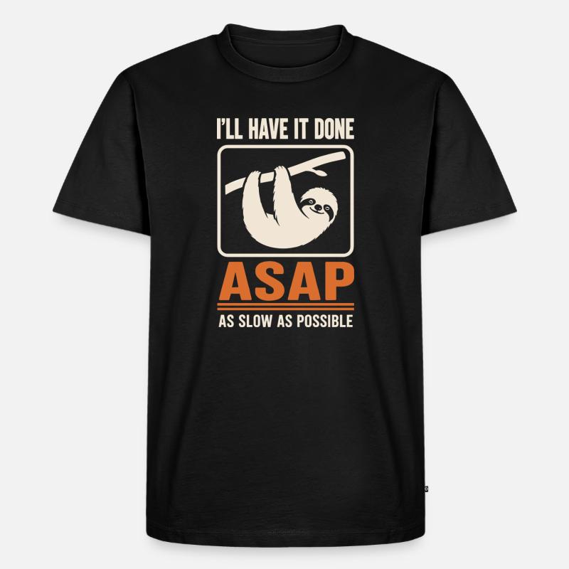 ASAP Langsam Sloth Motiv - Männer Premium Bio T-Shirt - Schwarz