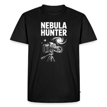 Nebula Hunter Telescope Art - Men's Premium Organic T-Shirt - black - Front - Nico (187cm)
