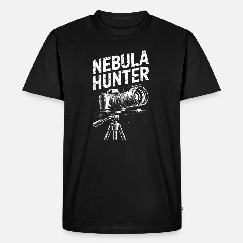 Nebula Hunter Teleskop - Männer Premium Bio T-Shirt - Schwarz