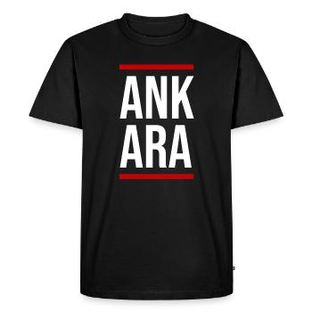 Ankara Bold Block Typography - Men's Premium Organic T-Shirt - black - Front - Nico (187cm)
