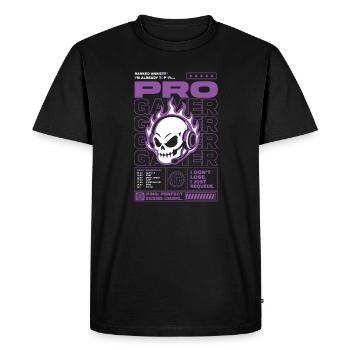 Ranked Anxiety Gamer Skull Design - Men's Premium Organic T-Shirt - black - Front - Nico (187cm)
