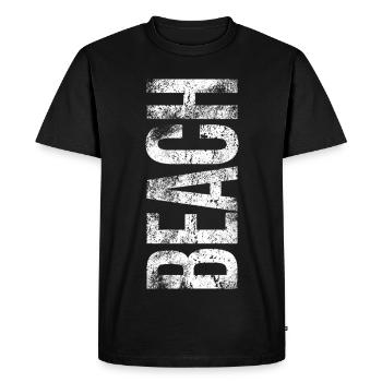 Beach Typo Design | Holidays on the beach - Men's Premium Organic T-Shirt - black - Front - Nico (187cm)
