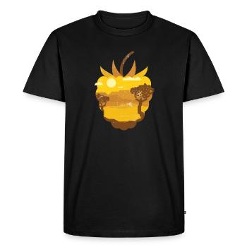 Framboise panoramique vintage - T-shirt Premium bio Homme - noir - Devant - Nico (187cm)