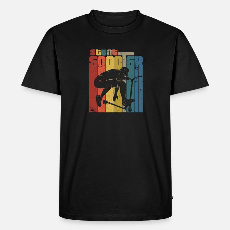 scooter stunt - Männer Premium Bio T-Shirt - Schwarz