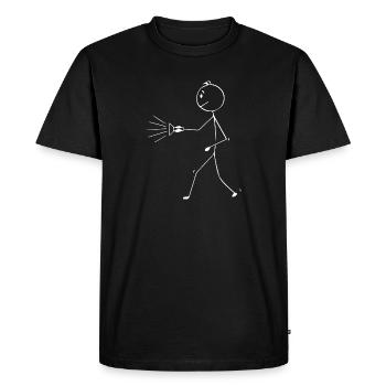 Stick figure with flashlight - Men's Premium Organic T-Shirt - black - Front - Nico (187cm)