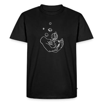 Univers de la main - T-shirt Premium bio Homme - noir - Devant - Nico (187cm)