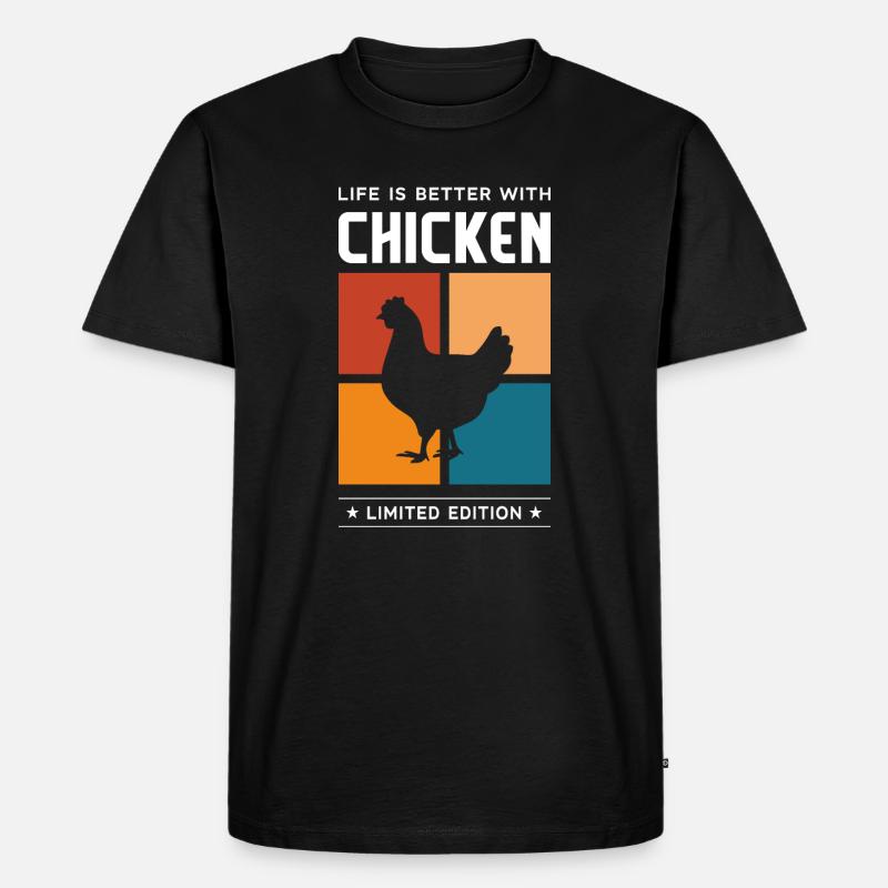 Chicken - Männer Premium Bio T-Shirt - Schwarz