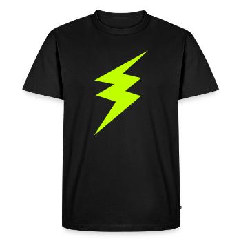 Éclair vert - T-shirt Premium bio Homme - noir - Devant - Nico (187cm)