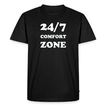 24 7 comfort zone cooper white png trans - Men's Premium Organic T-Shirt - black - Front - Nico (187cm)