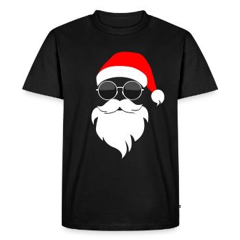 Cool Santa Claus Sunglasses Santa Beanie - Men's Premium Organic T-Shirt - black - Front - Nico (187cm)