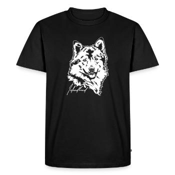 Islandais Chien Portrait Chiens Chien Wilsigns - T-shirt Premium bio Homme - noir - Devant - Nico (187cm)
