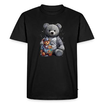 3 ours en peluche - T-shirt Premium bio Homme - noir - Devant - Nico (187cm)