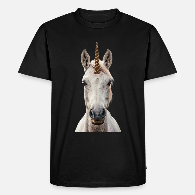 Einhorn - Männer Premium Bio T-Shirt - Schwarz