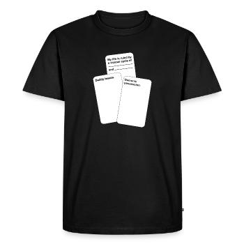 Drôles de cartes contre l’humanité - T-shirt Premium bio Homme - noir - Devant - Nico (187cm)