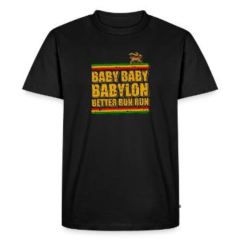 Run from Babylon - Men's Premium Organic T-Shirt - black - Front - Nico (187cm)