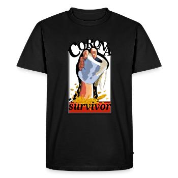 Corona Survivor - T-shirt Premium bio Homme - noir - Devant - Nico (187cm)