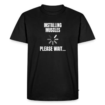 POWERLIFTING: Installing muscles - Men's Premium Organic T-Shirt - black - Front - Nico (187cm)