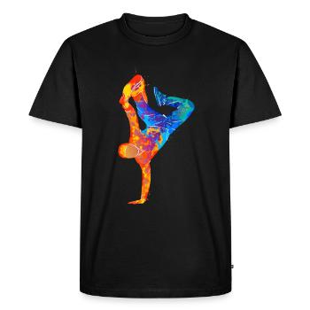 Break Dance Silhouette - Men's Premium Organic T-Shirt - black - Front - Nico (187cm)