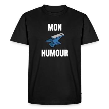 mon humour - T-shirt Premium bio Homme - noir - Devant - Nico (187cm)