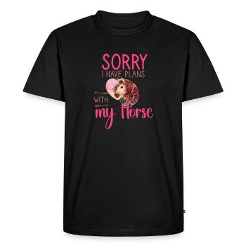 i have plans with my horse funny gift horse love - T-shirt Premium bio Homme - noir - Devant - Nico (187cm)