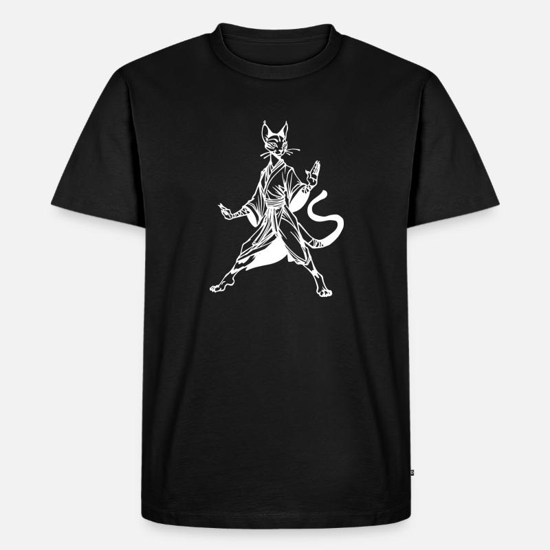 Tabaxi Monk RPG-Spiel - Männer Premium Bio T-Shirt - Schwarz