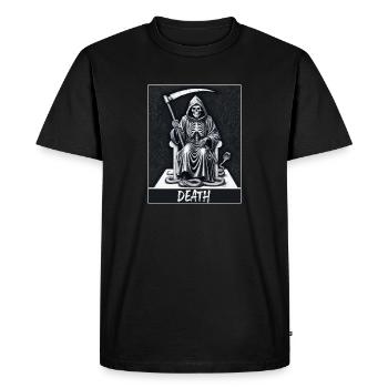 Carte de tarot mort squelette Magie - T-shirt Premium bio Homme - noir - Devant - Nico (187cm)