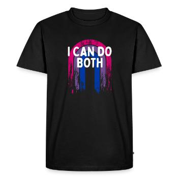 Je peux faire les deux bisexuels LGBTQ Bi Pride Pansexual - T-shirt Premium bio Homme - noir - Devant - Nico (187cm)