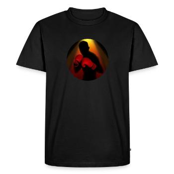 Boxe - T-shirt Premium bio Homme - noir - Devant - Nico (187cm)