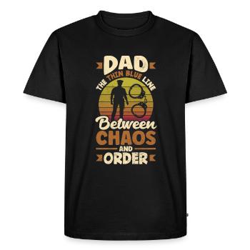 Papa le protecteur Fête des pères Design pour - T-shirt Premium bio Homme - noir - Devant - Nico (187cm)
